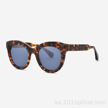 Gafas de sol de mujer de acetato redondas con forma de ojo de gato